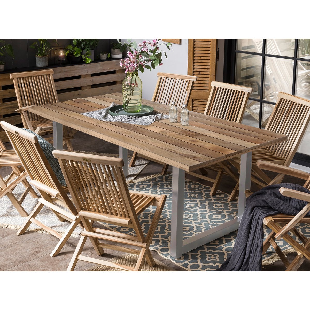 Eettafel 240x100 cm mangohout metaal