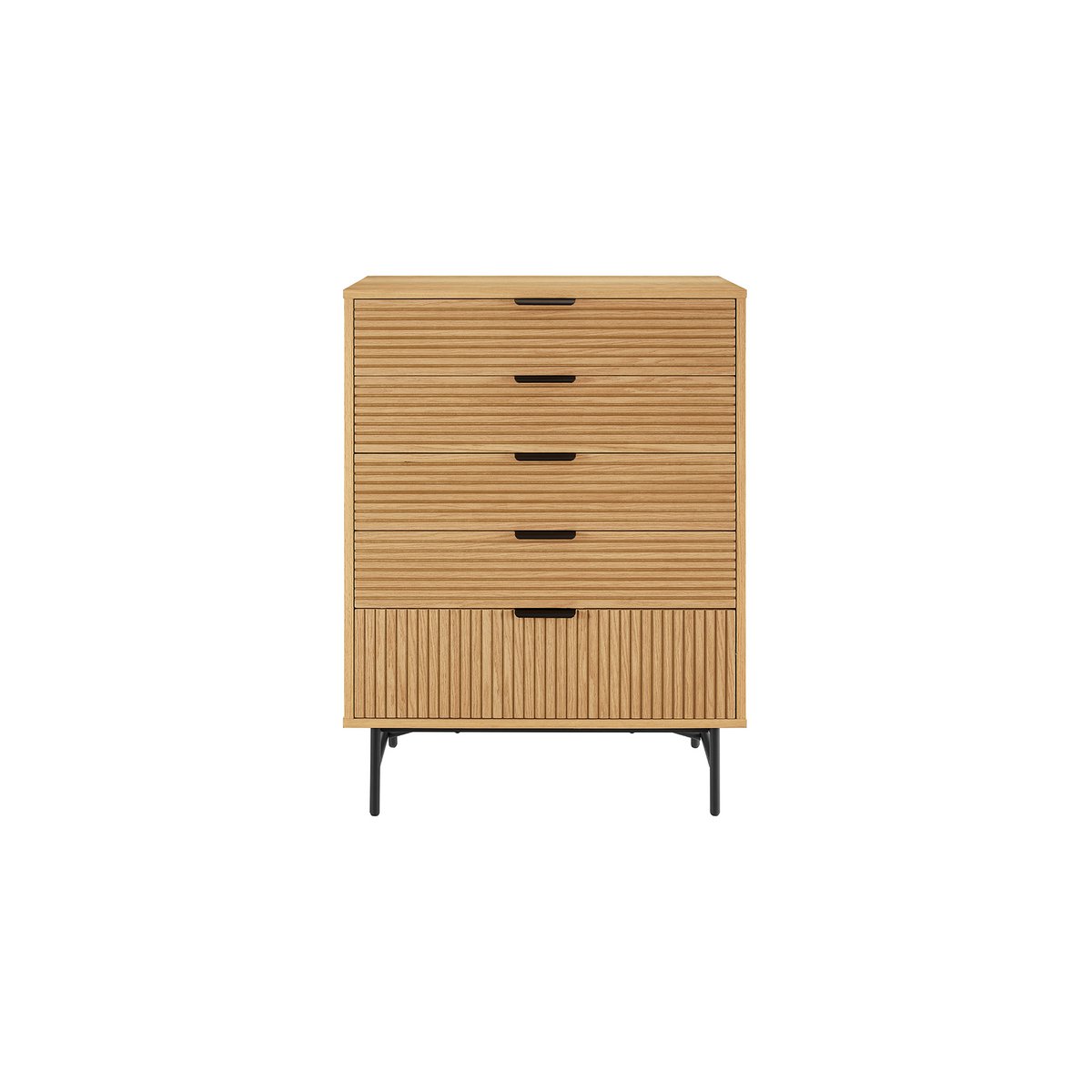 Ladekast 80x113x40 cm eikenfineer metaal zwart