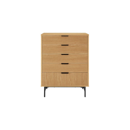 Ladekast 80x113x40 cm eikenfineer metaal zwart