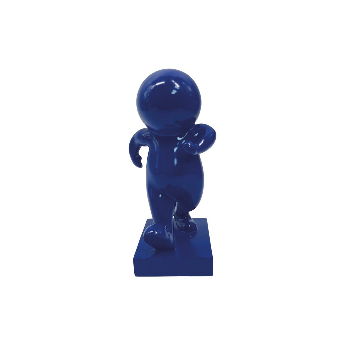 Beeldje Amigo lopend medium blauw polyresin 10x11x20 cm