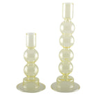 Kandelaars glas geel set van 2