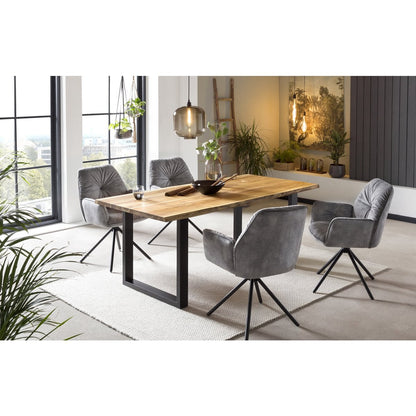 Armchair with 360° swivel function, grey