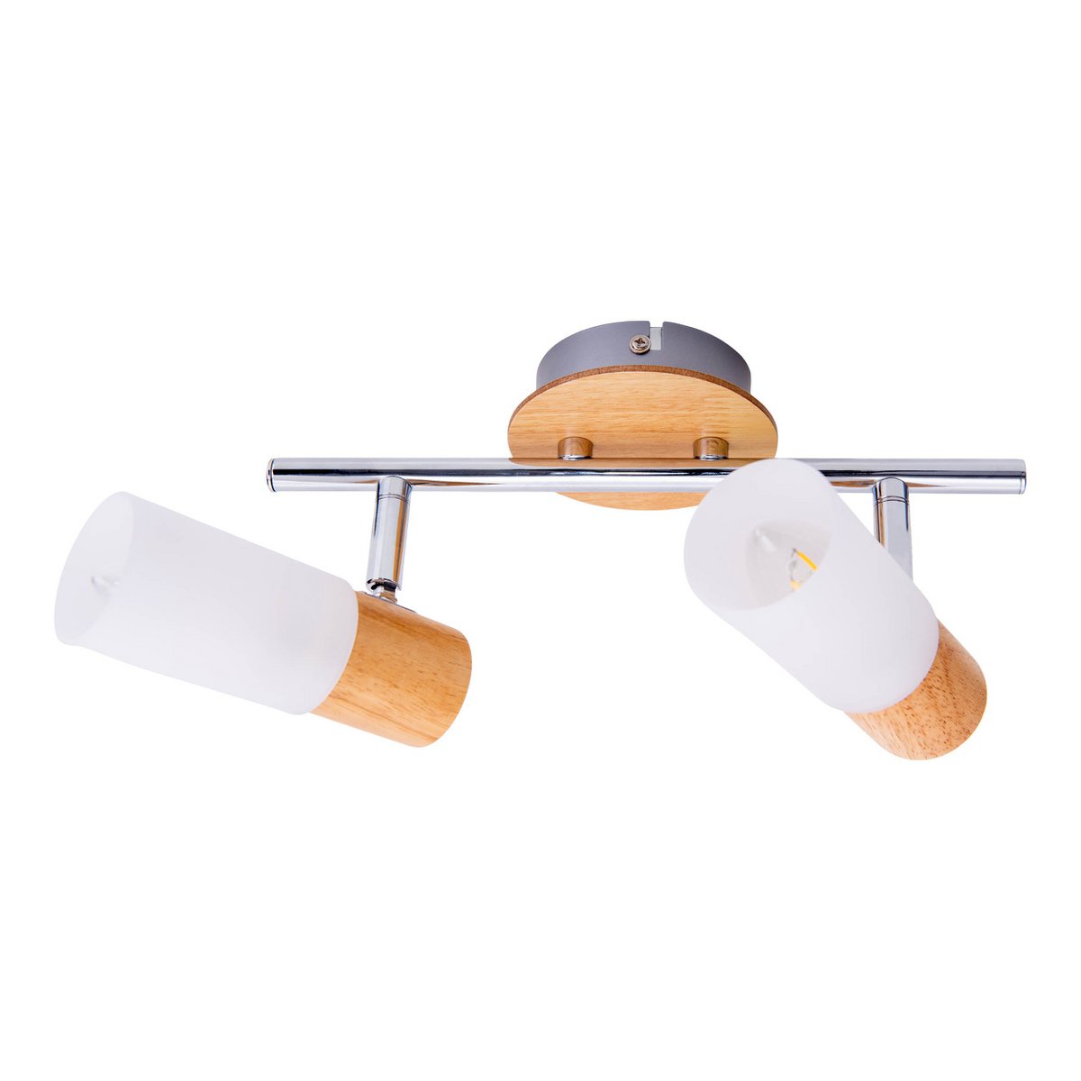 Plafondspot 2 stuks 39 cm metaal hout plastic