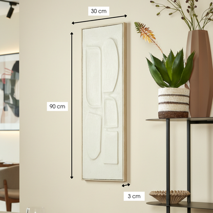 Wanddecoratie 90x30x3 cm off-white plastic