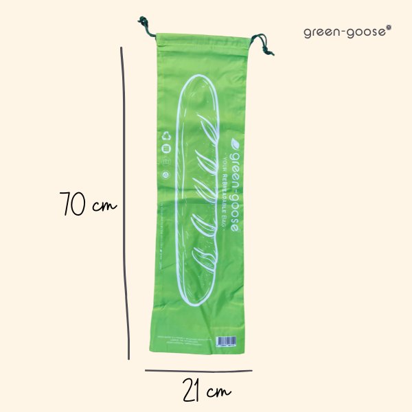 stokbroodzak 70x21 cm gerecycled PET groen