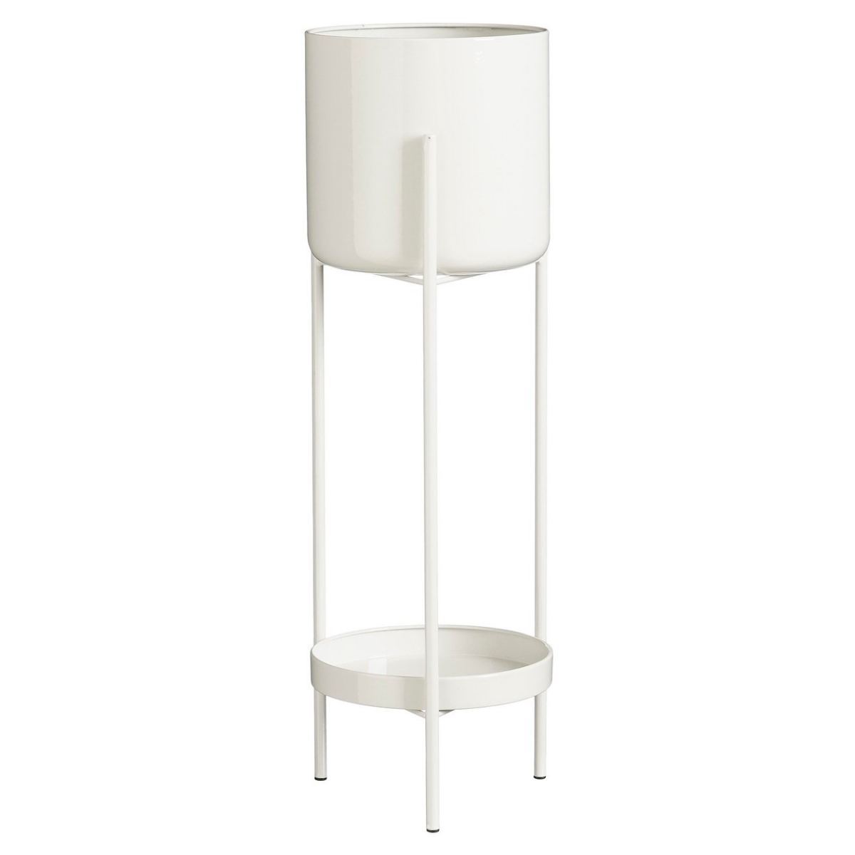 Bloempot met standaard 60 cm wit ijzer