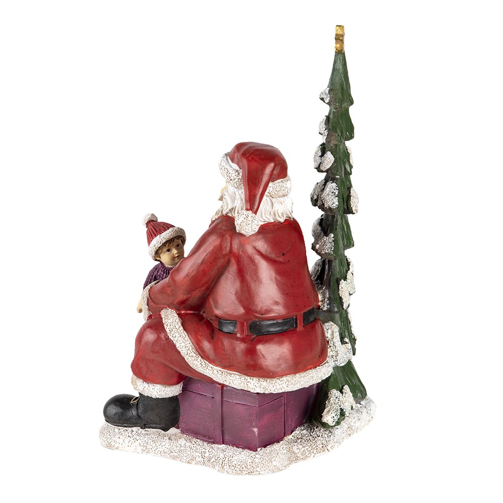 Kerstman beeld 16x13x22 cm rood groen kunststof