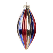 Kerstbal 6x13 cm meerkleurig glas