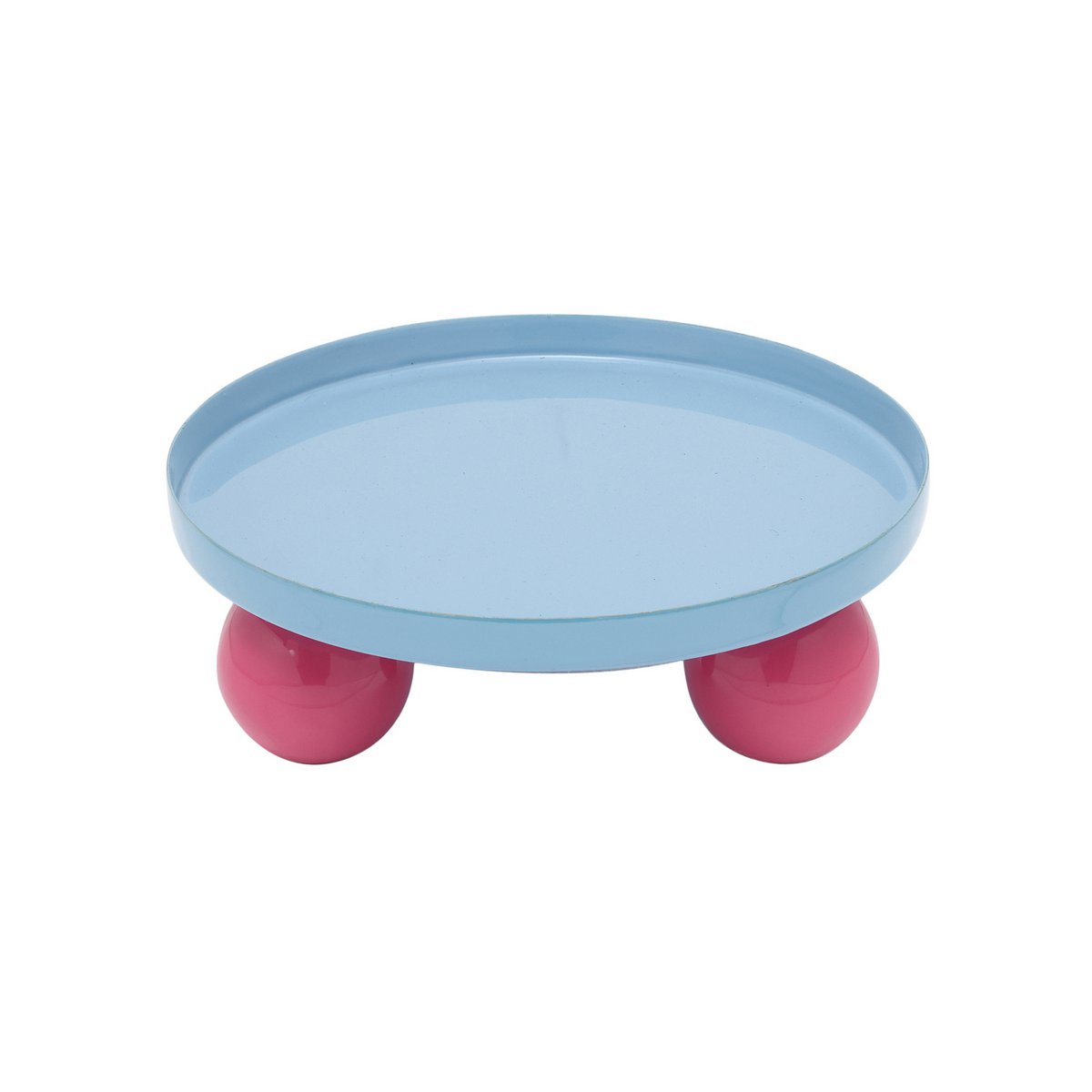 Dienblad rond 20 cm blauw ijzer