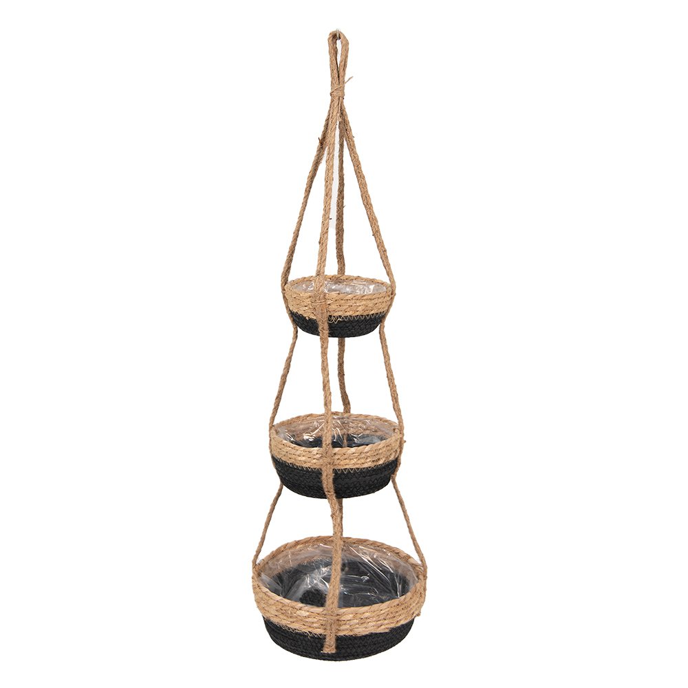 Plantenhanger Ø 24x83 cm bruin zwart zeegras