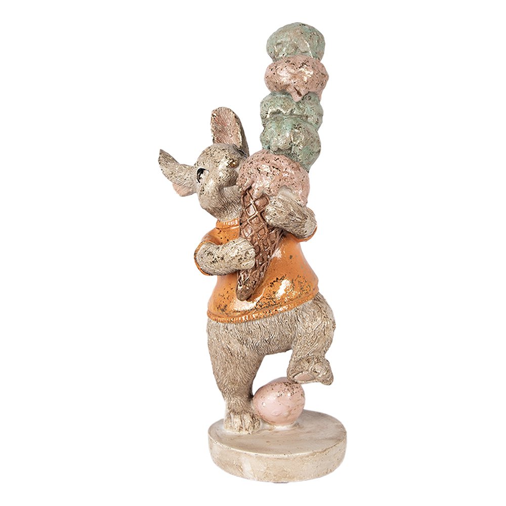 Decoratiebeeld konijn 16x10x28 cm beige kunststof