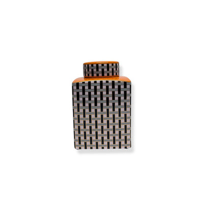 Porseleinen busje met deksel set A-stijl B-stijl oranje