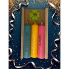 Kaarsen set 4 conisch rood groen wit