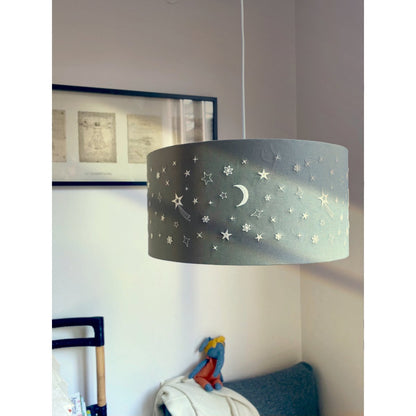 Plafondlampenkap 40 cm vintage blauw