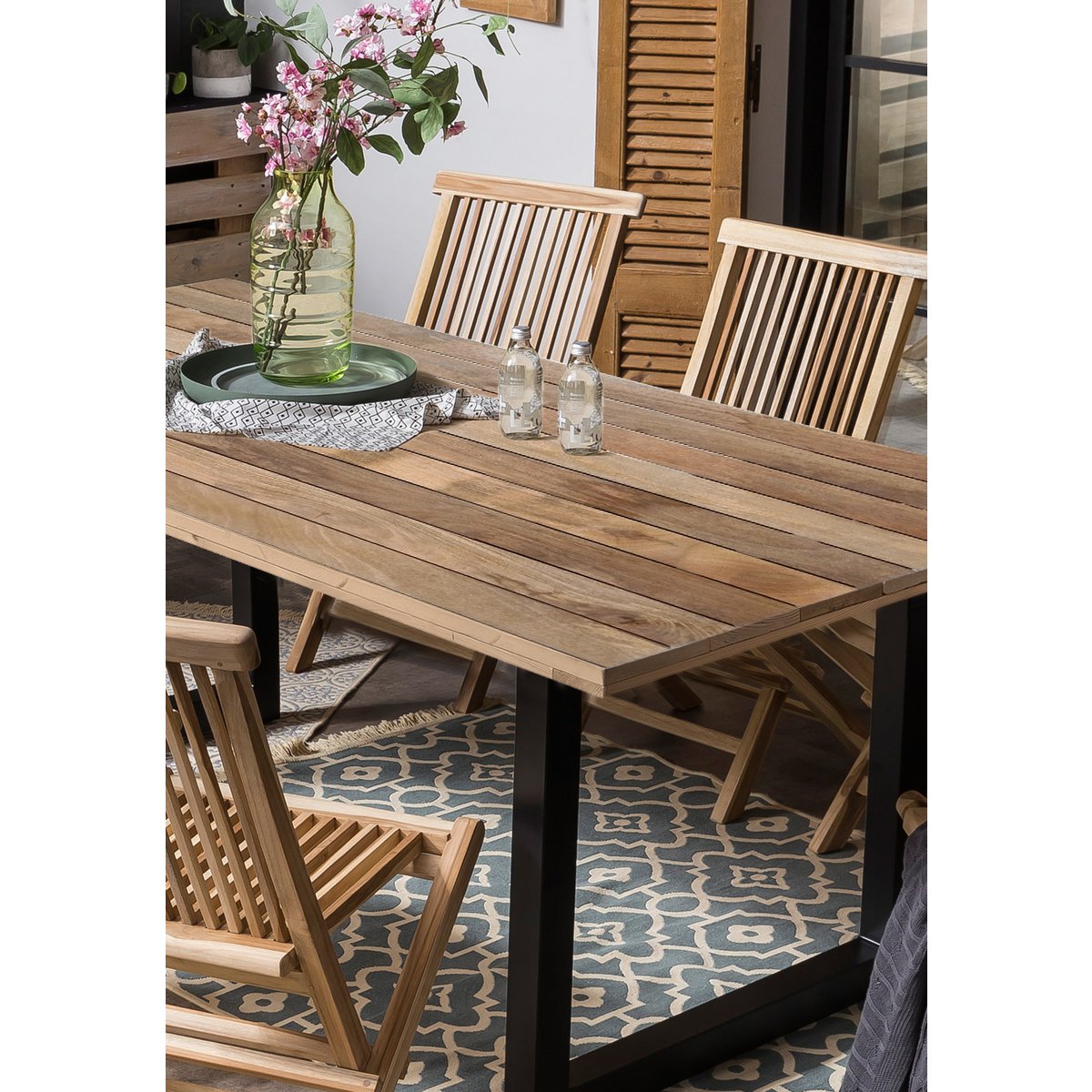 Eettafel 200x100 cm mangohout metaal