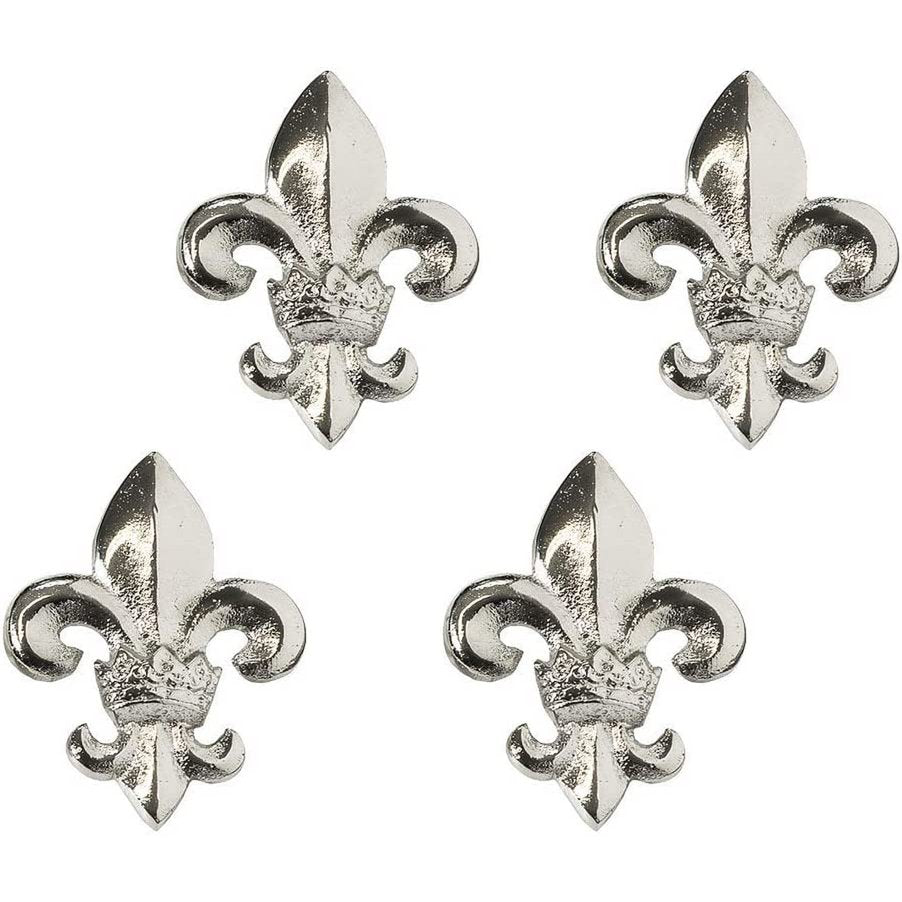 Kandelaars lelie set van 4 aluminium vernikkeld 6,5 cm