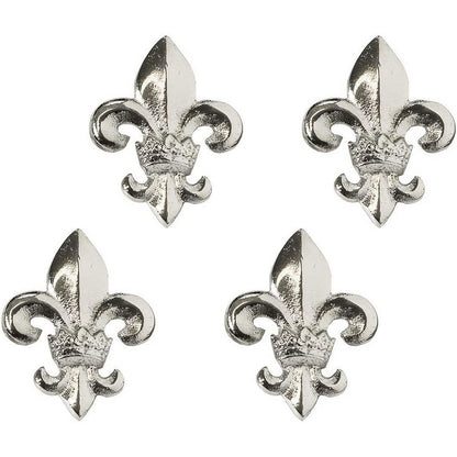Kandelaars lelie set van 4 aluminium vernikkeld 6,5 cm
