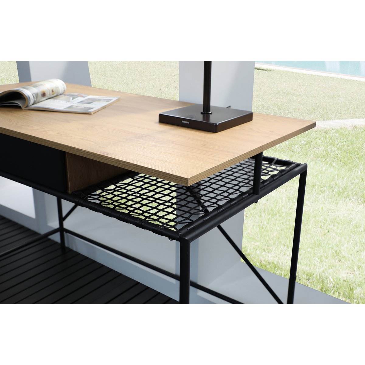 Bureau 110x55x76 cm naturel MDF zwart