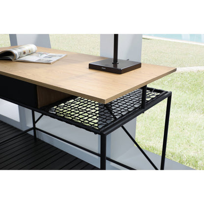 Bureau 110x55x76 cm naturel MDF zwart