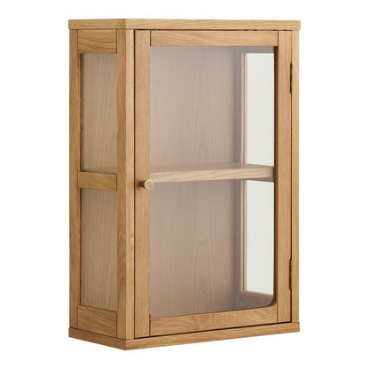 Zamora Wall Cabinet, oak/oak veneer/tempered glass, natural, 20x40x60 cm