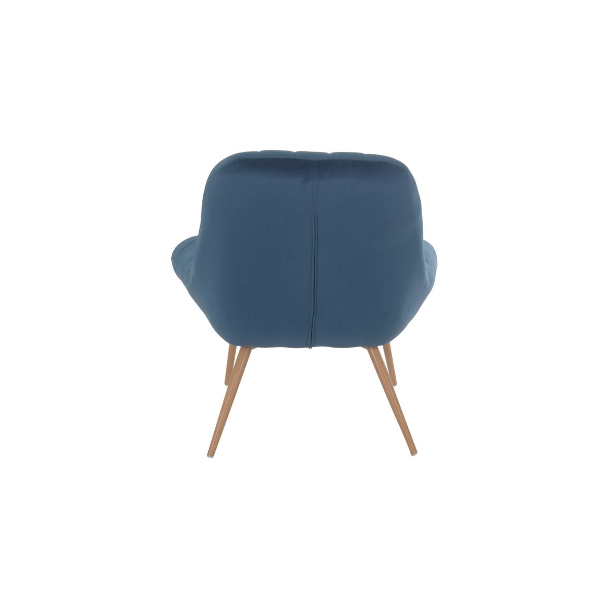 XXL velvet armchair blue metal wood look