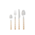 Housewife 24-Piece Silver with Beige Handle for Dining Table