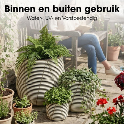 Bloempot buiten Cancun Wit