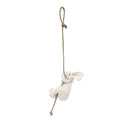 Knuffelkonijn 8x9x16/50 cm wit synthetisch