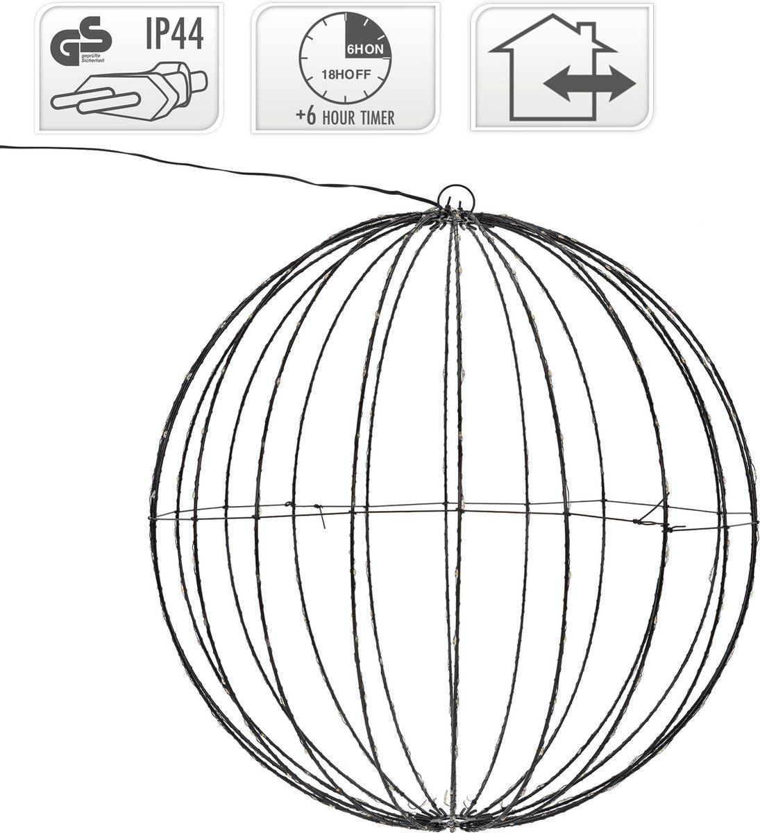 Ceruzo Lichtbol 320 Led - Metaal - 50 Cm - Kerstverlichting - Met Timer - Extra Warm Wit