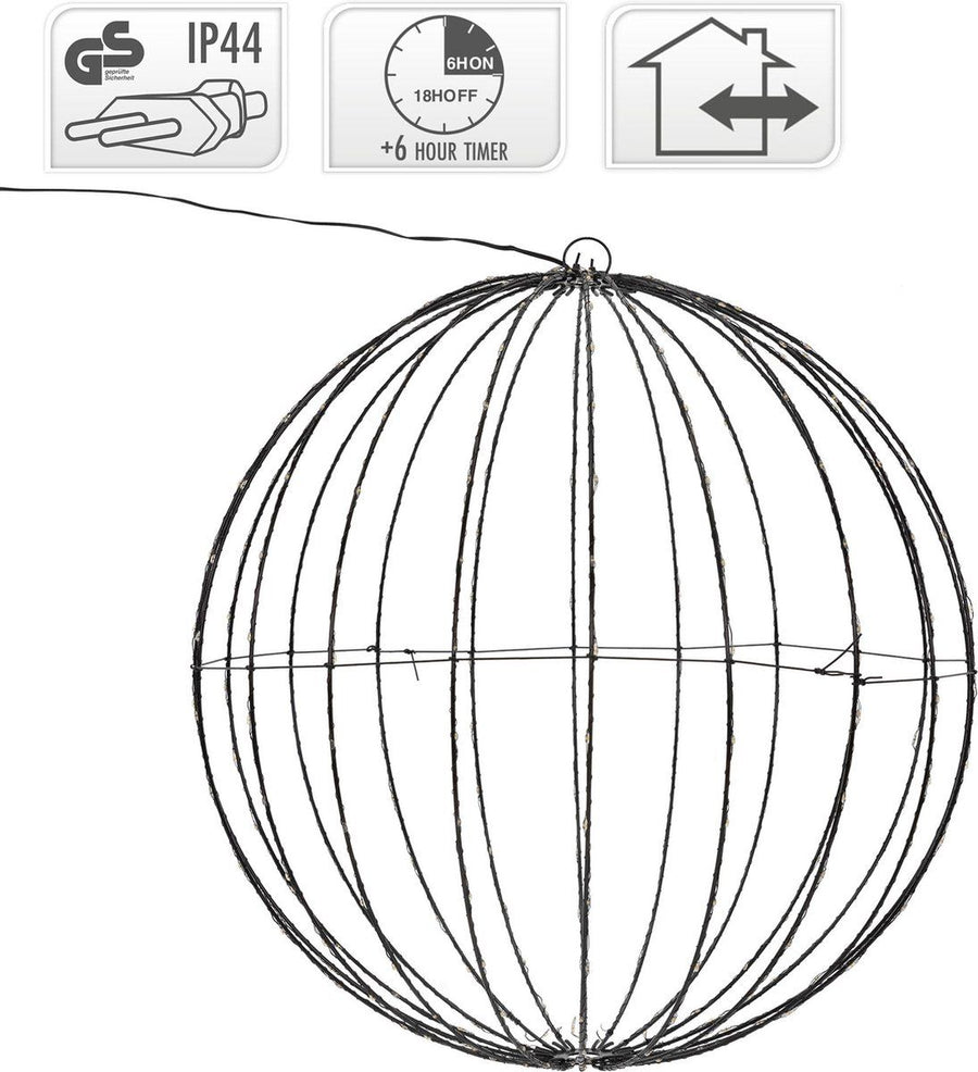 Ceruzo Lichtbol 320 Led - Metaal - 50 Cm - Kerstverlichting - Met Timer - Extra Warm Wit