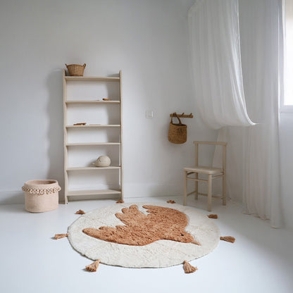 Rond kindertapijt Bohobird Toast 110 cm katoen