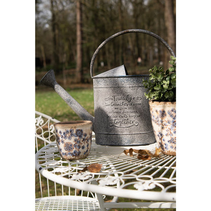 Decoratie gieter metaal grijs 47x18x39 cm