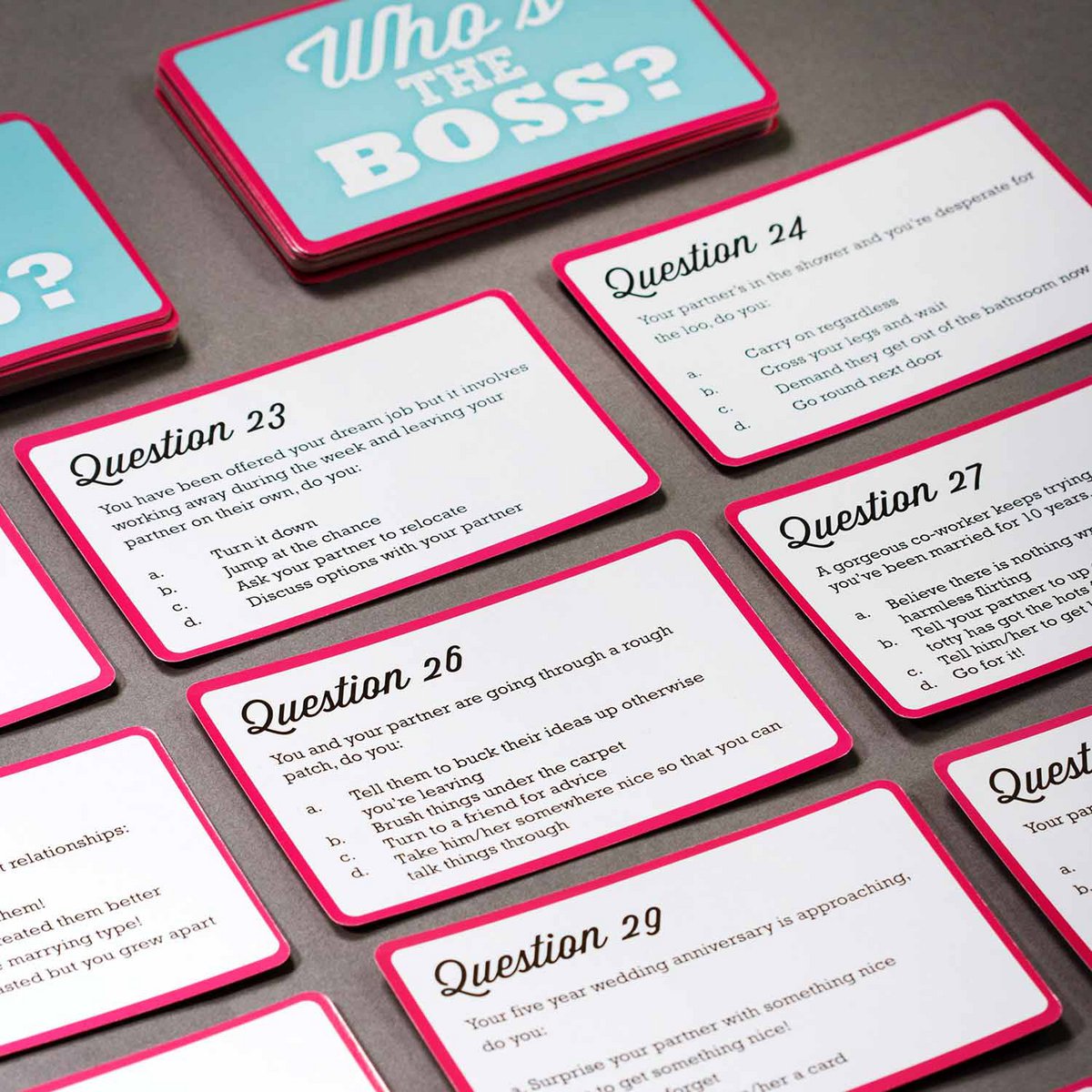 Kaartquiz Wie is de baas Engels