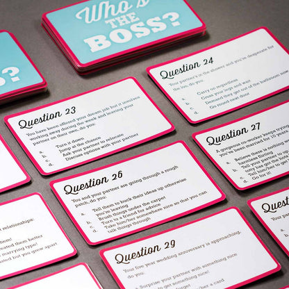 Kaartquiz Wie is de baas Engels