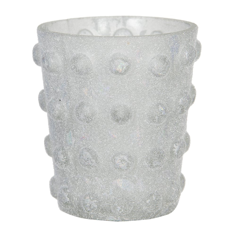 Theelichthouder Ø 8 cm wit glas