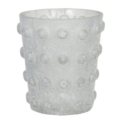 Theelichthouder Ø 8 cm wit glas