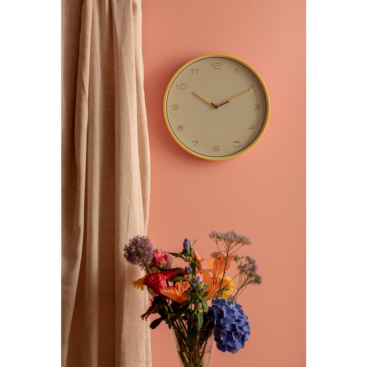 Wandklok Karlsson Lined Numbers 50 cm