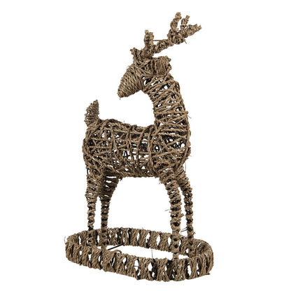 Deer Figurine 30x20x49 cm Brown Rattan Christmas Decoration