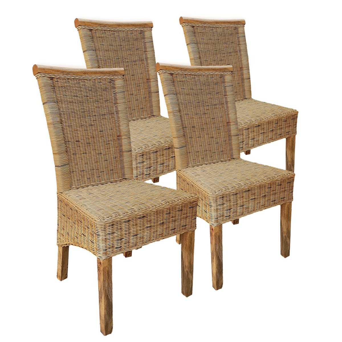 Eetkamerstoelen Set Van 4 Rotan Tabacco Stoel Duurzaam