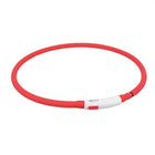 Trixie Luminous Dog Collar USB Silicone Rechargeable Red