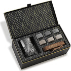 Whiskyglazen set met whiskystenen kristal zwart goud