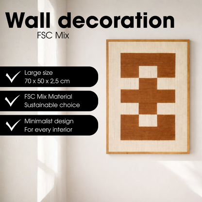 Wanddecoratie 70x50x2.5 cm katoen bruin