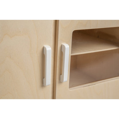 Poppencommode hout naturel wit