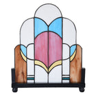 Glaspaneel Tiffany 30x3x25 cm wit roze blauw