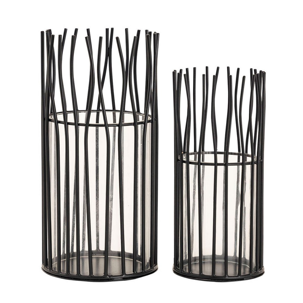 Windlicht 8-Delige Set 2x4 PU Kandelaren Zwart Of Zilver