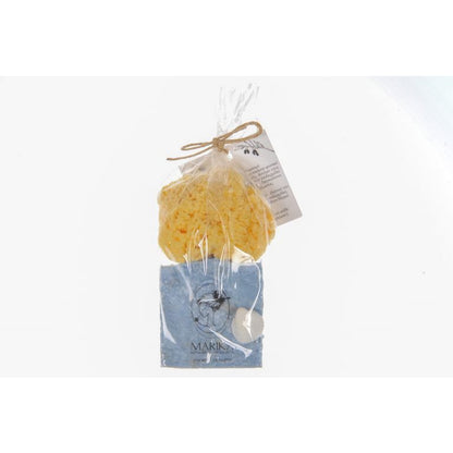 Olijfoliezeep met sponsje 6x6x3,5 cm