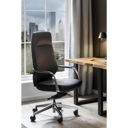 Bureaustoel kunstleer zwart 61x66x120.5 cm