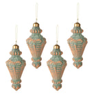 Christmas Bauble Set of 4 Ø 6 cm Copper-coloured Glass Christmas Tree Decoration