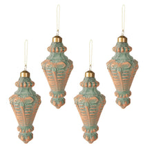 Christmas Bauble Set of 4 Ø 6 cm Copper-coloured Glass Christmas Tree Decoration
