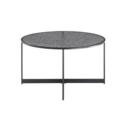Salontafel rond Ø 80 cm rookglas zwart
